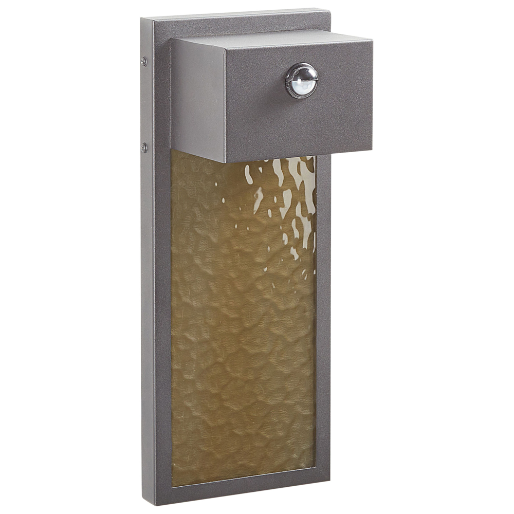 Lampada da parete esterna a LED in metallo grigio e vetro con sensore 40 cm stile moderno contemporaneo