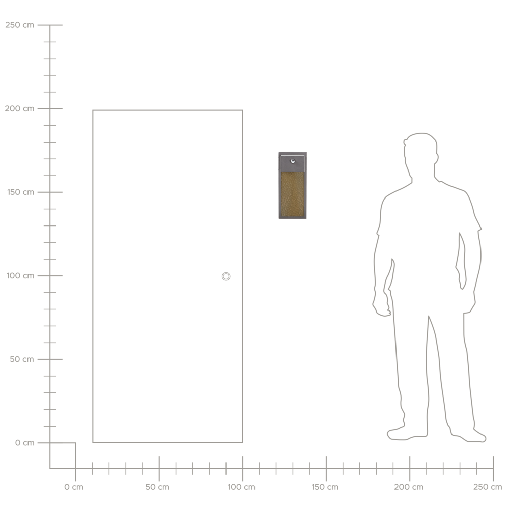 Lampada da parete esterna a LED in metallo grigio e vetro con sensore 40 cm stile moderno contemporaneo