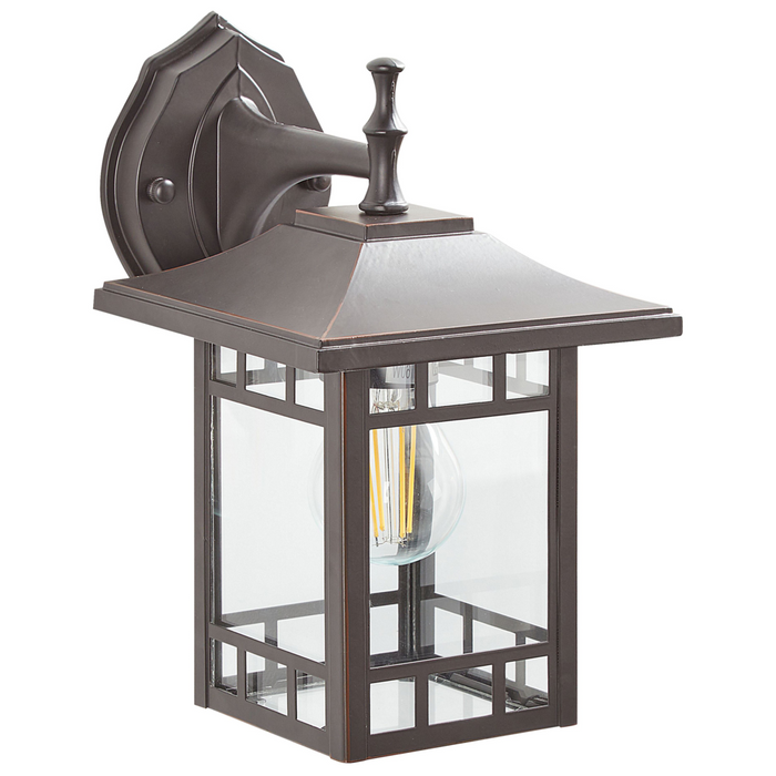 Lampada da parete per esterno metallo e vetro nero 28 cm esterno giardino stile tradizionale