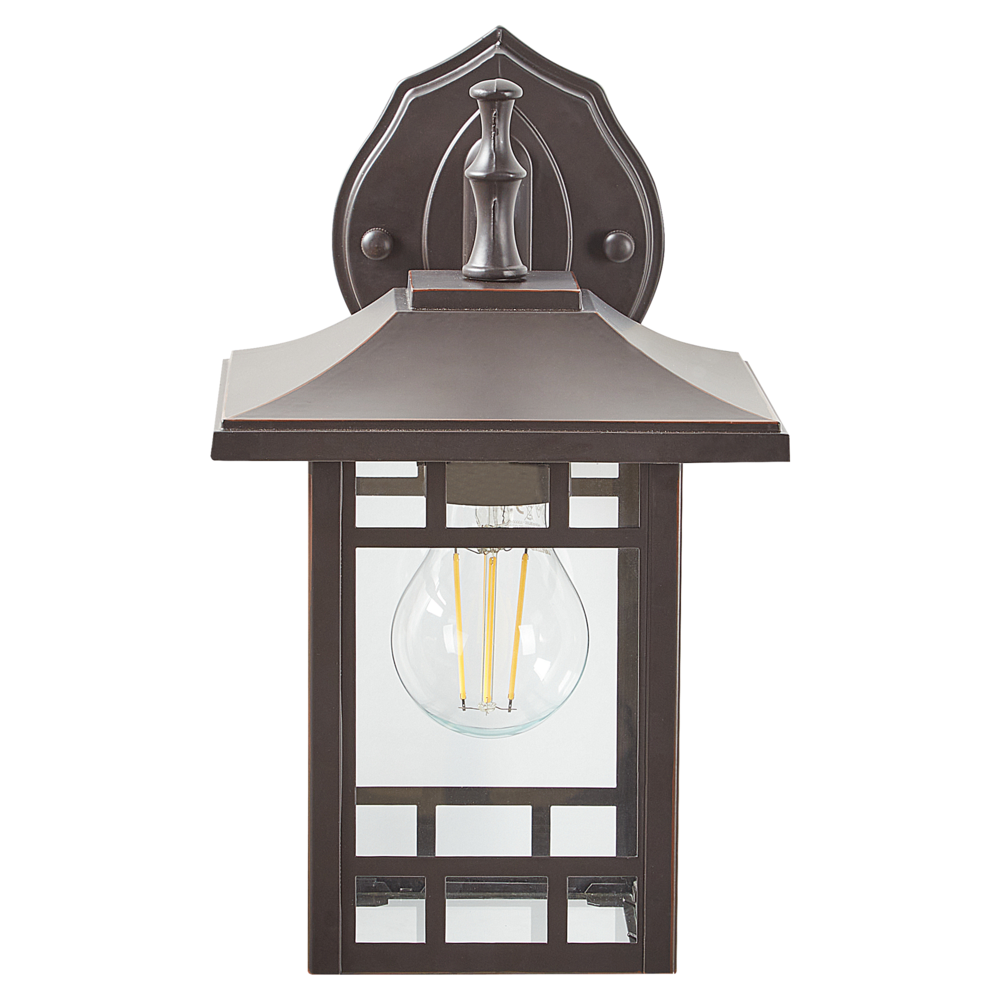 Lampada da parete per esterno metallo e vetro nero 28 cm esterno giardino stile tradizionale