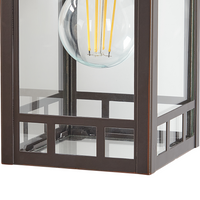 Lampada da parete per esterno metallo e vetro nero 28 cm esterno giardino stile tradizionale