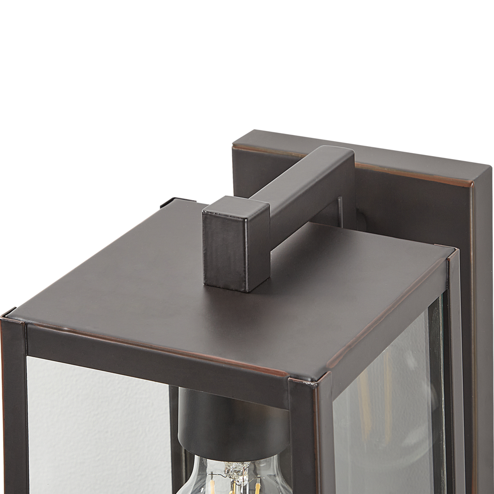 Lampada da parete esterna in metallo nero e vetro con sensore di movimento 33 cm stile moderno giardino