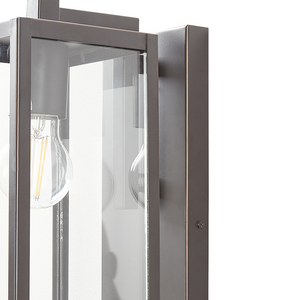 Lampada da parete esterna in metallo nero e vetro con sensore di movimento 33 cm stile moderno giardino