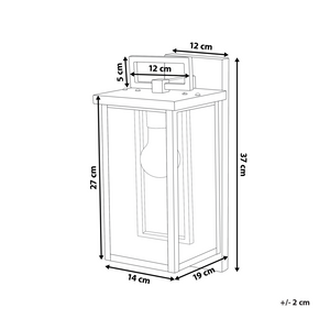 Lampada da parete da esterno in metallo e vetro con sensore di movimento 37 cm giardino esterno