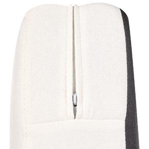 Poltrona Rivestimento in tessuto bianco Gambe in metallo nero Braccioli arrotolati Sfoderabili Stile retrò Soggiorno