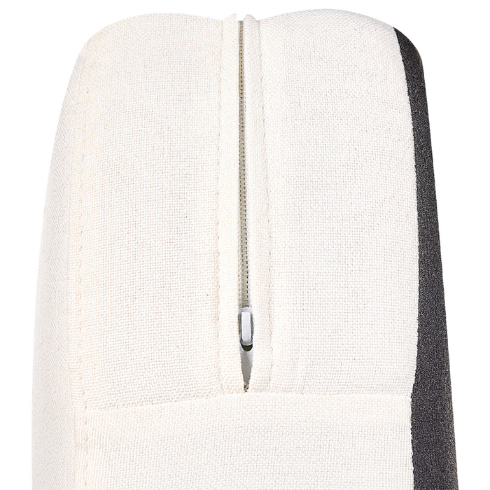 Poltrona Rivestimento in tessuto bianco Gambe in metallo nero Braccioli arrotolati Sfoderabili Stile retrò Soggiorno