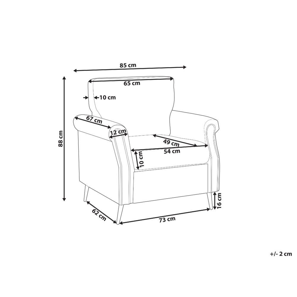 Poltrona Rivestimento in tessuto bianco Gambe in metallo nero Braccioli arrotolati Sfoderabili Stile retrò Soggiorno
