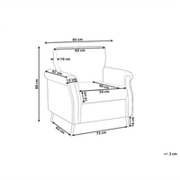 Poltrona Rivestimento in tessuto bianco Gambe in metallo nero Braccioli arrotolati Sfoderabili Stile retrò Soggiorno