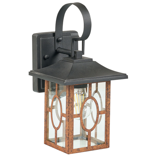 Lampada da parete per esterni Brown Sconce Metallo Ferro Alluminio Vetro Opaco Design Tradizionale Giardino Patio