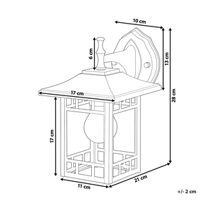 Lampada da parete per esterno metallo e vetro nero 28 cm esterno giardino stile tradizionale