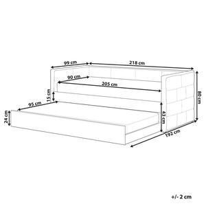 Letto singolo con secondo letto a scomparsa in velluto e telaio con doghe verde menta 90x200cm camera da letto cameretta
