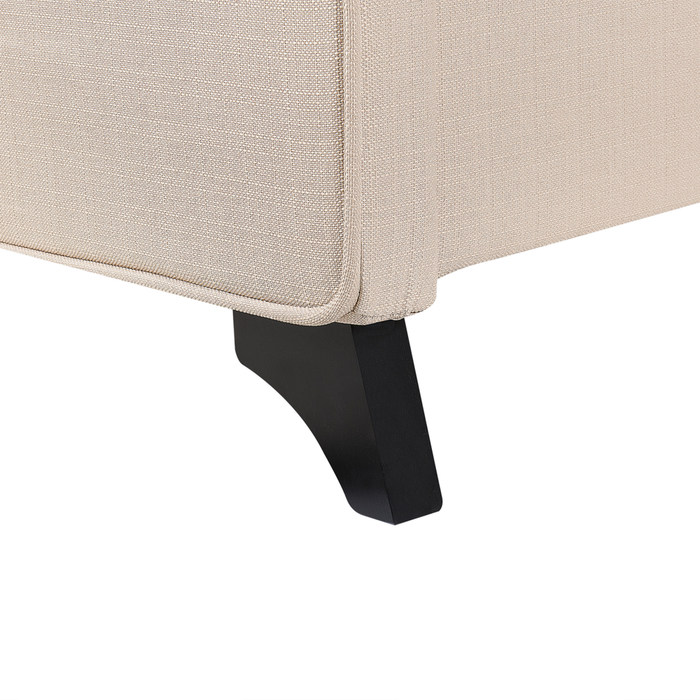 Letto Matrimoniale in Tessuto Beige Testiera Trapuntata 140 x 200 cm