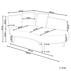 Chaise Lounge Rosa Velluto Rivestito a sinistra Gambe in legno scuro Cuscini extra Soggiorno Design Moderno