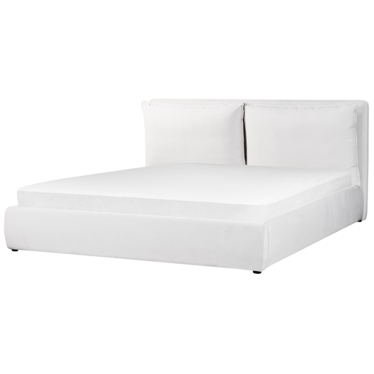 Letto matrimoniale colore bianco crema con vano contenitore 180 x 200 cm camera da letto moderna