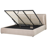 Letto matrimoniale colore beige con vano contenitore 180 x 200 cm camera da letto moderna