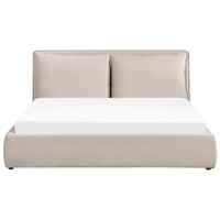 Letto matrimoniale colore beige con vano contenitore 180 x 200 cm camera da letto moderna