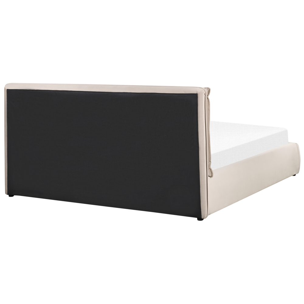 Letto matrimoniale colore beige con vano contenitore 180 x 200 cm camera da letto moderna