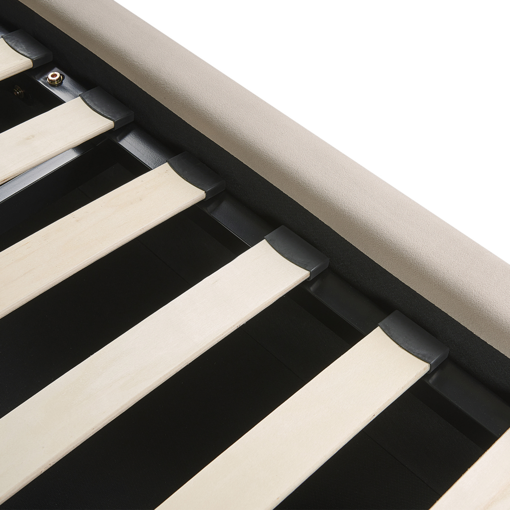 Letto matrimoniale colore beige con vano contenitore 180 x 200 cm camera da letto moderna