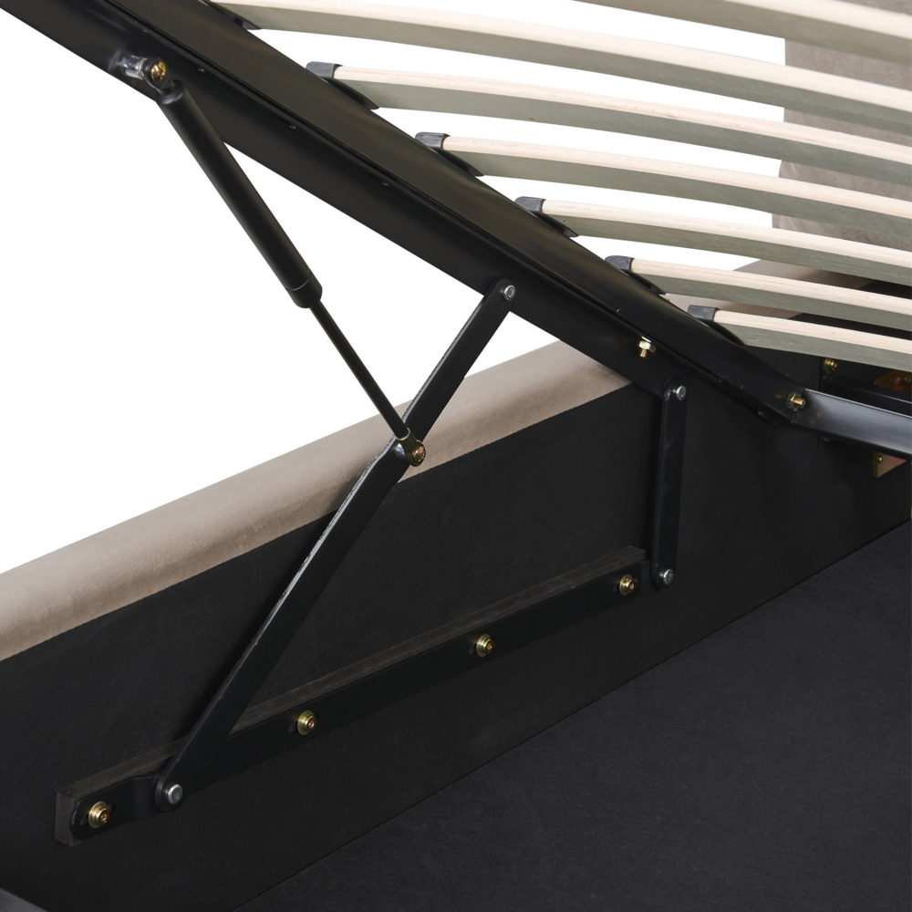 Letto matrimoniale colore beige con vano contenitore 180 x 200 cm camera da letto moderna