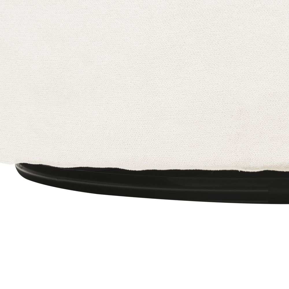 Poltrona Beige chiaro in poliestere con base girevole in ferro Due cuscini sfoderabili Schienale rotondo Soggiorno moderno in stile glam