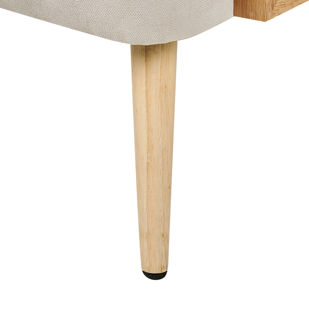 Poltrona Beige chiaro Poliestere Struttura in legno con intreccio in rattan Gambe in legno Tappi delle gambe in plastica con cuscino Stile tradizionale Soggiorno Camera da letto