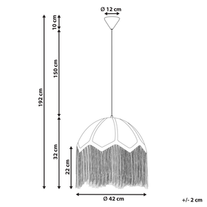 Lampada a sospensione Tessuto di carta blu 182 cm con frange e illuminazione a sospensione Retro Vintage