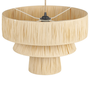 Lampada a sospensione Carta naturale con paralume strutturato Japandi Stile naturale Cavo di iuta