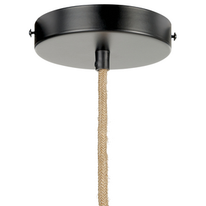 Lampada a sospensione Carta naturale con paralume strutturato Japandi Stile naturale Cavo di iuta