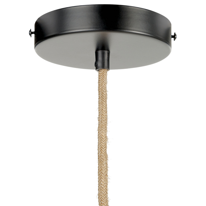 Lampada a sospensione Carta naturale con paralume strutturato Japandi Stile naturale Cavo di iuta