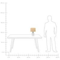 Lampada da tavolo Base in ceramica bianca Paralume in carta naturale Luce da comodino