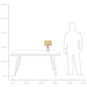 Lampada da tavolo Base in ceramica bianca Paralume in carta naturale Luce da comodino