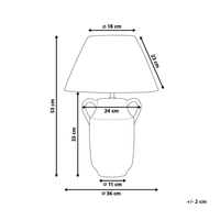 Lampada da tavolo in ceramica verde e bianca 53 cm Paralume a cono in carta naturale Comodino Soggiorno Camera da letto Illuminazione