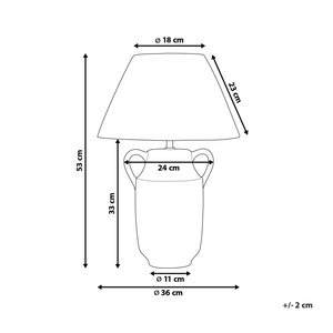 Lampada da tavolo in ceramica verde e bianca 53 cm Paralume a cono in carta naturale Comodino Soggiorno Camera da letto Illuminazione