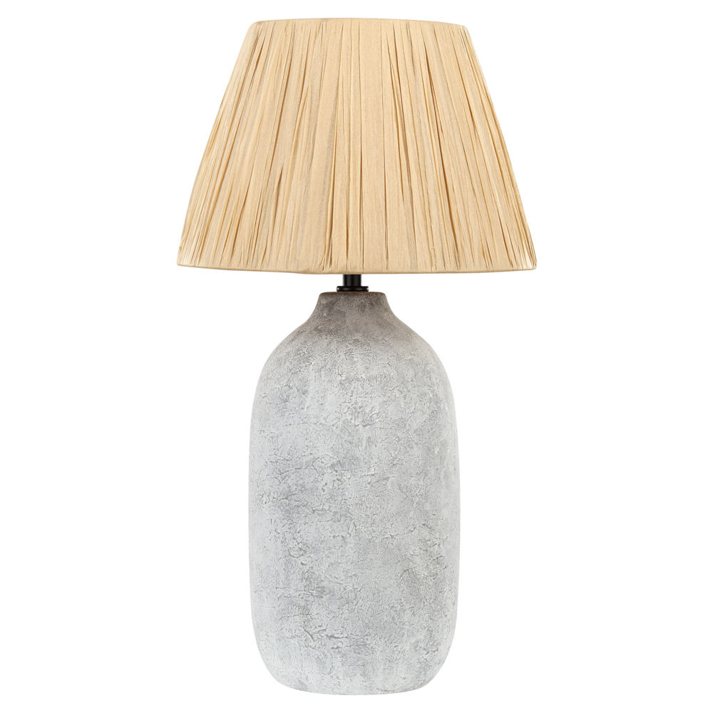 Lampada da tavolo in ceramica grigia 56 cm Paralume a cono in carta naturale Comodino Soggiorno Camera da letto Illuminazione