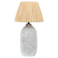 Lampada da tavolo in ceramica grigia 56 cm Paralume a cono in carta naturale Comodino Soggiorno Camera da letto Illuminazione