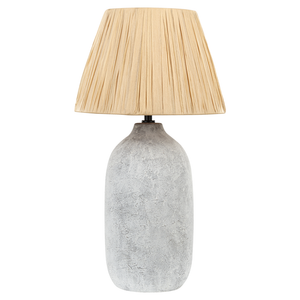 Lampada da tavolo in ceramica grigia 56 cm Paralume a cono in carta naturale Comodino Soggiorno Camera da letto Illuminazione