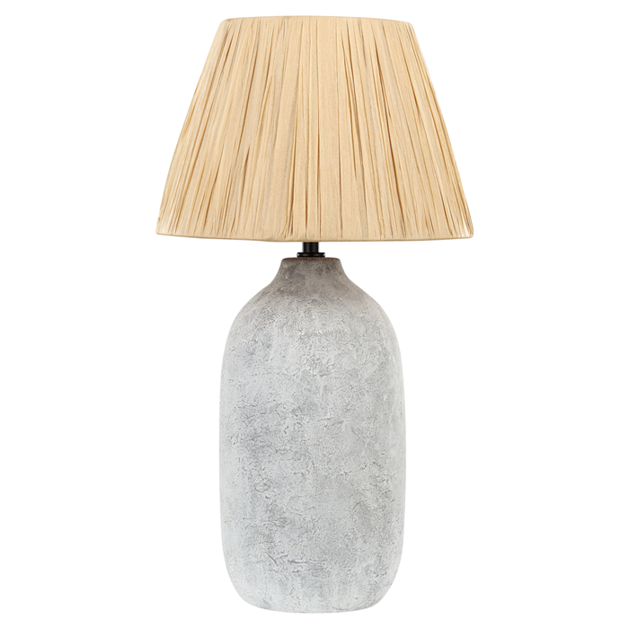 Lampada da tavolo in ceramica grigia 56 cm Paralume a cono in carta naturale Comodino Soggiorno Camera da letto Illuminazione