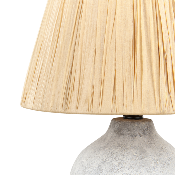 Lampada da tavolo in ceramica grigia 56 cm Paralume a cono in carta naturale Comodino Soggiorno Camera da letto Illuminazione
