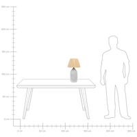 Lampada da tavolo in ceramica grigia 56 cm Paralume a cono in carta naturale Comodino Soggiorno Camera da letto Illuminazione