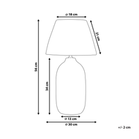 Lampada da tavolo in ceramica grigia 56 cm Paralume a cono in carta naturale Comodino Soggiorno Camera da letto Illuminazione