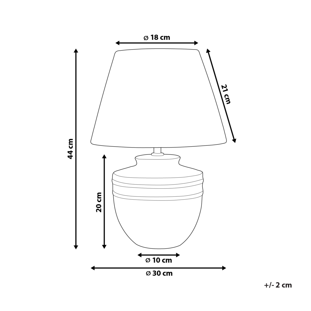 Lampada da tavolo Beige Ceramica 44 cm Paralume a cono in carta nera Comodino Soggiorno Camera da letto Illuminazione