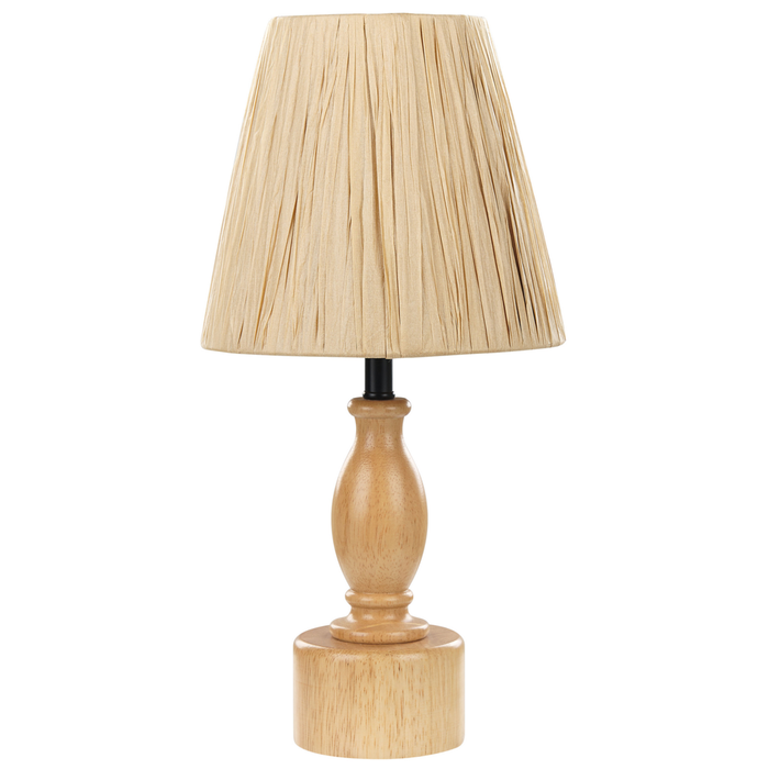 Lampada da tavolo Luce in legno di quercia Base in corda di canapa paralume naturale Luce da comodino