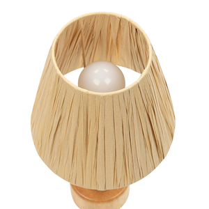 Lampada da tavolo Luce in legno di quercia Base in corda di canapa paralume naturale Luce da comodino