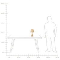 Lampada da tavolo Luce in legno di quercia Base in corda di canapa paralume naturale Luce da comodino