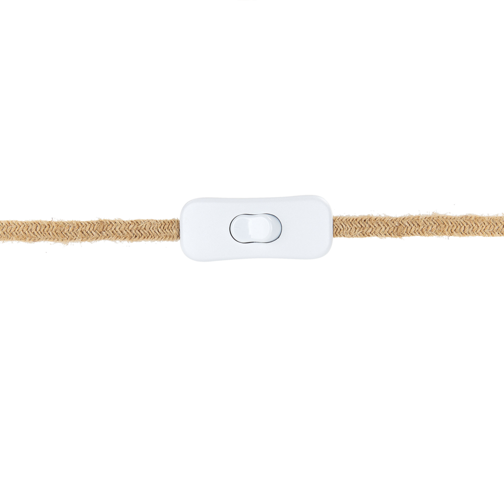 Lampada da tavolo con base in vetro trasparente e paralume naturale Luce da comodino