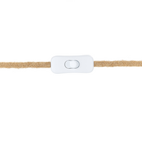 Lampada da tavolo con base in vetro trasparente e paralume naturale Luce da comodino