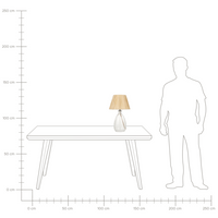 Lampada da tavolo con base in vetro trasparente e paralume naturale Luce da comodino