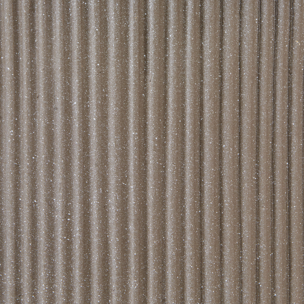 Vaso in argilla Taupe Fibra Vaso per piante da giardino 30 x 30 x 30 cm Foro di drenaggio Finitura verticale a coste Giardino esterno Patio