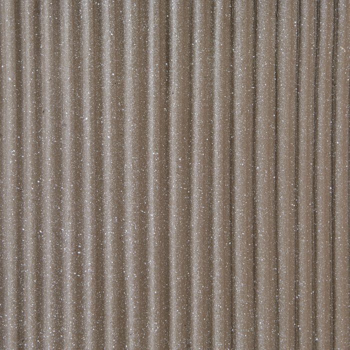 Vaso in argilla Taupe Fibra Vaso per piante da giardino 30 x 30 x 30 cm Foro di drenaggio Finitura verticale a coste Giardino esterno Patio