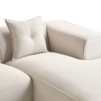 Divano Angolare color Beige chiaro 3 Posti Cuscini Extra stile moderno soggiorno